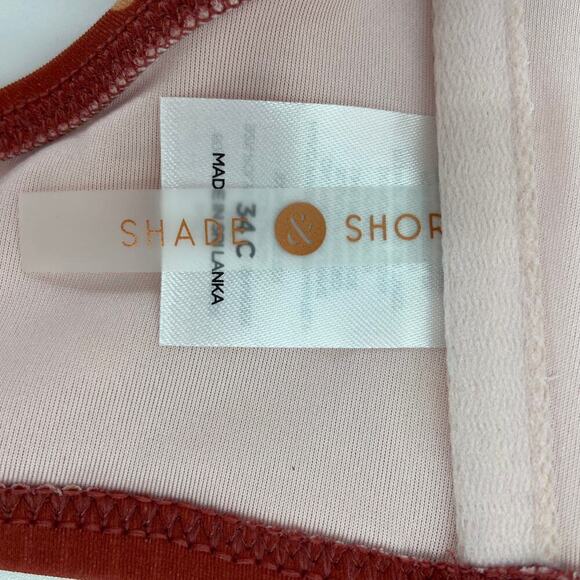 Shade & Shore Bikini Top Size 34C Mahogany Polka Dot Swim Lightly Lined - Picture 9 of 9